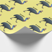 Happy Cassowary Vogel Cartoon Illustration Geschenkpapier (Ecke)
