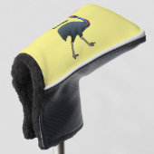 Happy Cassowary Vogel Cartoon Illustration Golf Headcover (3/4 Vorderseite)
