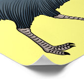 Happy Cassowary Vogel Cartoon Illustration Poster (Ecke)