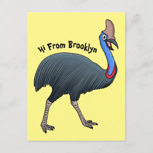 Happy Cassowary Vogel Cartoon Illustration Postkarte