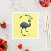 Happy Cassowary Vogel Cartoon Illustration Serviette (Beispiel)