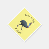 Happy Cassowary Vogel Cartoon Illustration Serviette (Ecke)