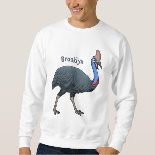 Happy Cassowary Vogel Cartoon Illustration Sweatshirt