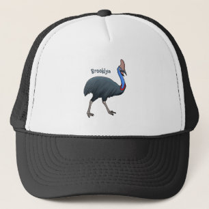 Happy Cassowary Vogel Cartoon Illustration Truckerkappe