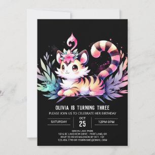 Happy Castle Tiger Birthday Einladung