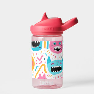 Happy Cat and Monster Gesichter Trinkflasche