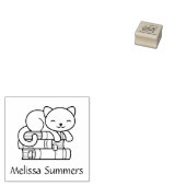 Happy Cat auf dem Stapel von Büchern Buchzeichen 1 Gummistempel (Stempel)
