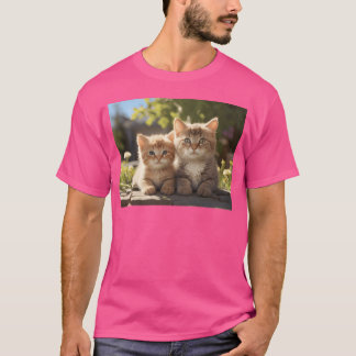 Happy Cat Baby mit Mutter Mädchen T-Shirt