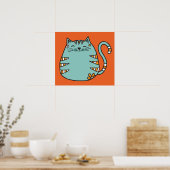 Happy Cat benutzerdefiniertes Farbposter Poster (Küche)
