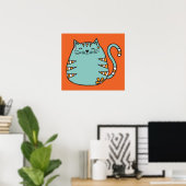 Happy Cat benutzerdefiniertes Farbposter Poster (Heimbüro)