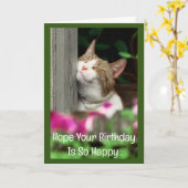 Happy Cat Birthday Card Karte (Gelbe Blume)