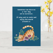 Happy Cat Birthday Hallo Denken Sie an Sie Blume Karte (Gelbe Blume)