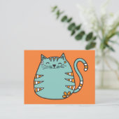 Happy Cat Custom Color Postcard Postkarte (Stehend Vorderseite)