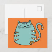 Happy Cat Custom Color Postcard Postkarte (Vorne/Hinten)