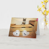 Happy Cat Daddy's Day - Vatertag Karte (Gelbe Blume)