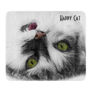 Happy Cat elegant anpassbar Schneidebrett