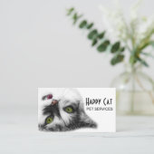 Happy Cat elegant, einzigartig anpassbar Visitenkarte (Stehend Vorderseite)