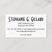 Happy Cat elegant, einzigartig anpassbar Visitenkarte (Rückseite)