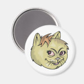 Happy Cat Face Magnet (Vorderseite/Rückseite)