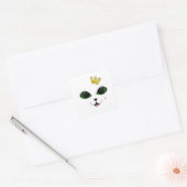 Happy Cat Face Square Sticker (Umschlag)