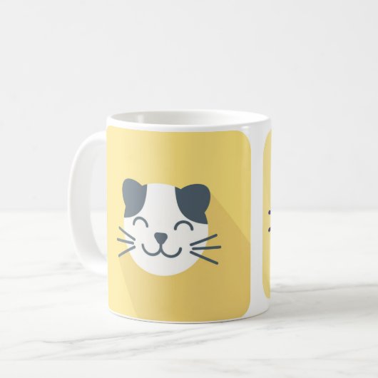 Happy Cat Face Tasse (Vorderseite Links)