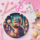 Happy Cat feiert Weihnachten ، Paper Plate Pappteller (Party)