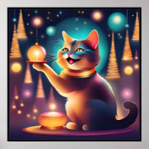 Happy Cat feiert Weihnachten ، Tulxedo Katzenplaka
