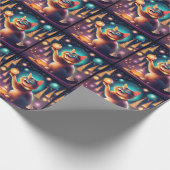 Happy Cat feiert Weihnachten ، Wrapping Paper Geschenkpapier (Ecke)