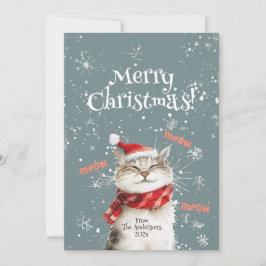 Happy Cat Frohe Weihnachts Flat Holiday Card Feiertagskarte