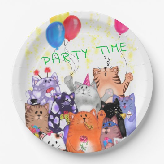 Happy Cat Funny Party Paper Teller - Ihr Text (Vorderseite)