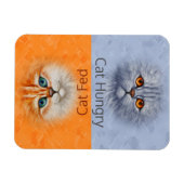 Happy Cat Gefüttert Sad Cat Hunger Magnet (Horizontal)