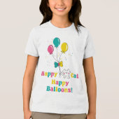 Happy Cat, Happy Balloons 🎈 🐱 Tri-Blend Shirt (Vorderseite)