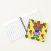 Happy Cat in Bright Dress with Hübsch Hearts Notizblock (Innenseite)