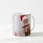 Happy Cat in Red Weihnachtsmütze Kaffeetasse (VorderseiteRechts)