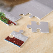 Happy Cat in Red Weihnachtsmütze Puzzle (Seite)