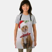 Happy Cat in Red Weihnachtsmütze Schürze (Insitu)