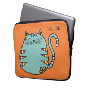 Happy Cat individuelle Name & Color Notebook Ärmel Laptopschutzhülle (Vorderseite Links)
