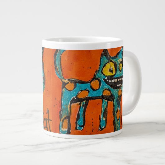 Happy Cat Jumbo-Tasse (Vorderseite Rechts)