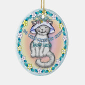 Happy Cat Keramik Ornament (Rechts)