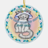 Happy Cat Keramik Ornament (Vorne)