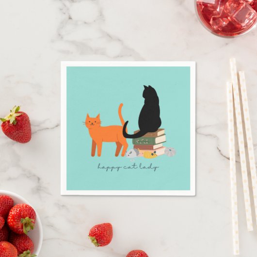 Happy Cat Lady Serviette (Beispiel)