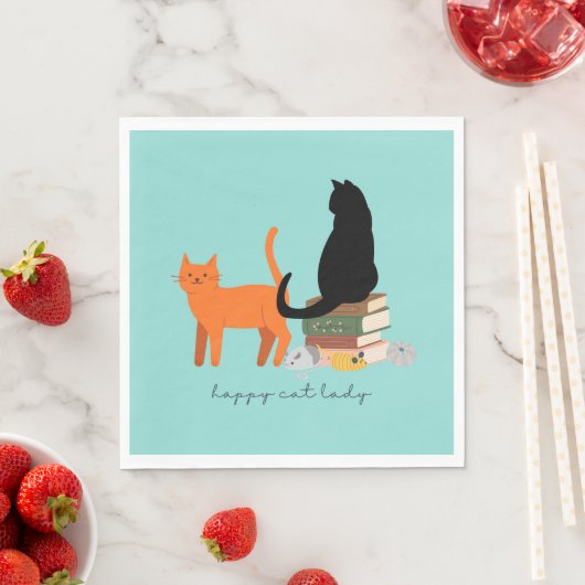 Happy Cat Lady Serviette (Beispiel)