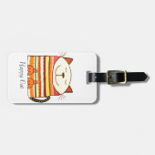 Happy Cat Luggage Tag Gepäckanhänger (Vorderseite horizontal)