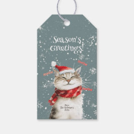 Happy Cat Meow Weihnachtsgeschenk Tag Geschenkanhänger