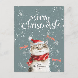 Happy Cat Merry Christmas Postcard Feiertagspostkarte