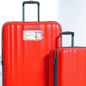 Happy Cat mit Blume Gepäckausweis Aufkleber