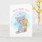 Happy Cat Mutter Postkarte Bestes Mama Geschenk Mu (Gelbe Blume)
