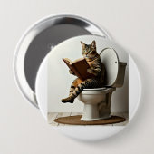 Happy Cat: Niedliches Kitten-Design für Katzen-Lie Button (Vorne & Hinten)