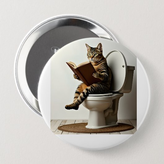 Happy Cat: Niedliches Kitten-Design für Katzen-Lie Button (Vorne & Hinten)