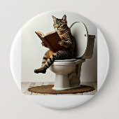 Happy Cat: Niedliches Kitten-Design für Katzen-Lie Button (Vorderseite)